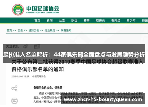 足协准入名单解析：44家俱乐部全面盘点与发展趋势分析